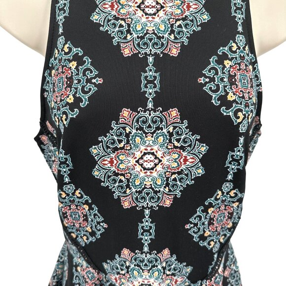 Mossimo Womens Black Medallion Print Back Zipper Fit & Flare Dress Size S - Picture 4 of 9